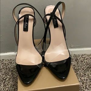 Black strapped heels